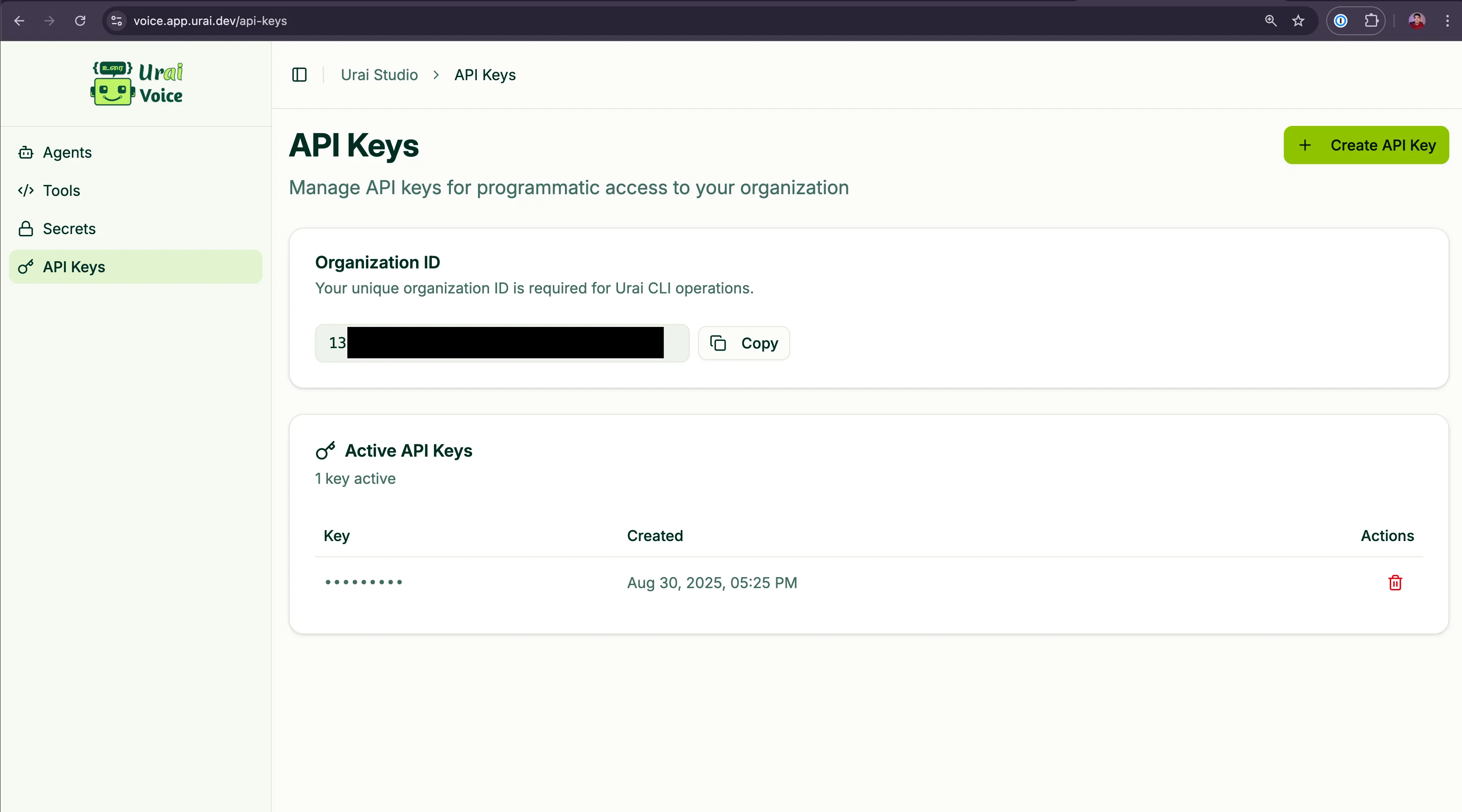 Create API Keys